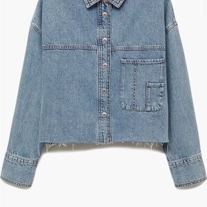 Mango Light Blue Jean Top